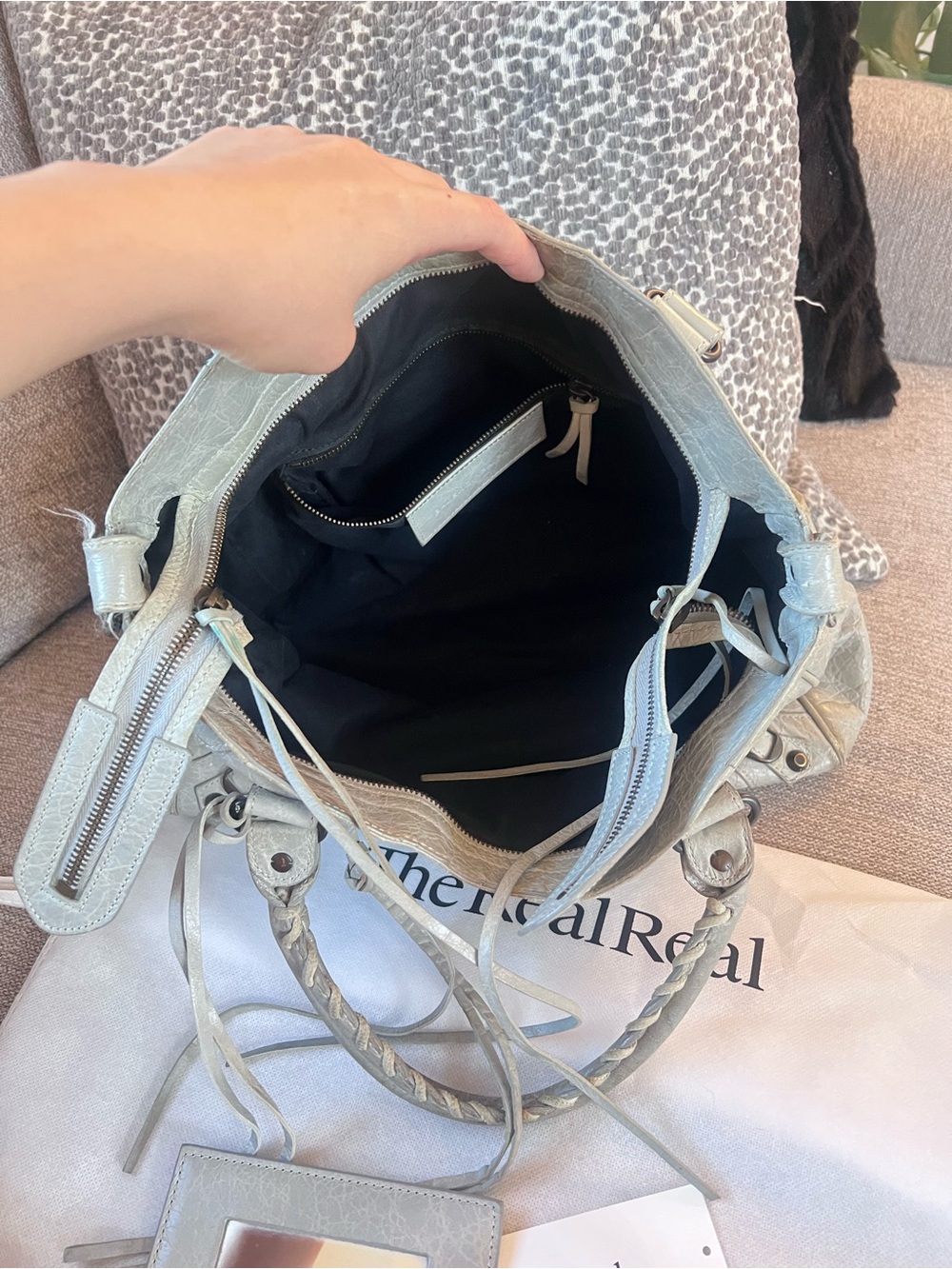 Balenciaga Vintage Le City Velo Light Grey Leather Satchel Shoulder Bag - Picture 11 of 13